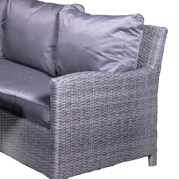 7-Seater Corner Dining Set - Grey, Aluminium