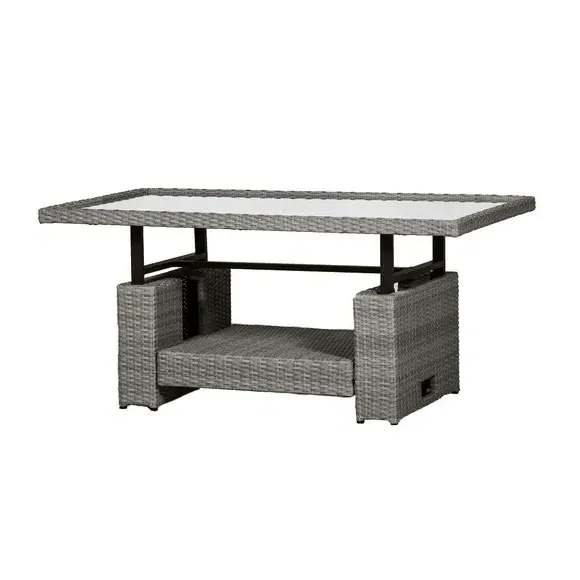 7-Seater Outdoor Dining Set - Grey, Rattan