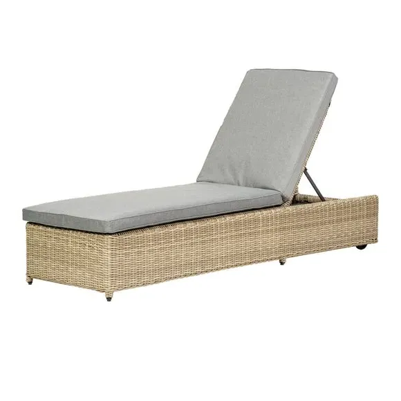 Adjustable Lounger with Backrest - Grey, Aluminium