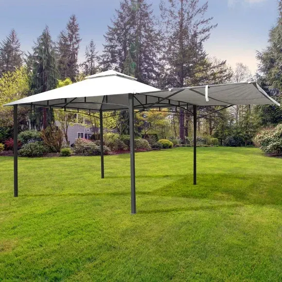 Extending Gazebo with Awning - Grey, Steel image