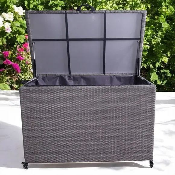 Medium Storage Box with Hydraulic Hinges - Charcoal