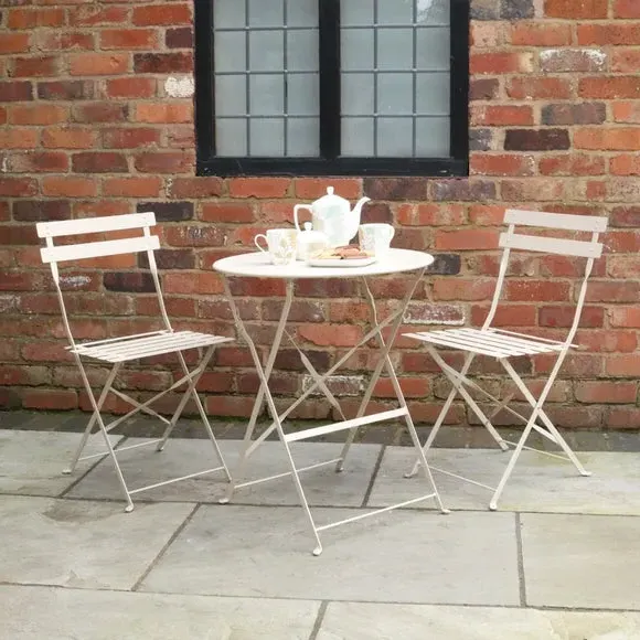 Outdoor Bistro Set with Folding Design - Champagne