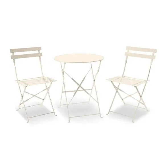 Outdoor Bistro Set with Folding Design - Champagne