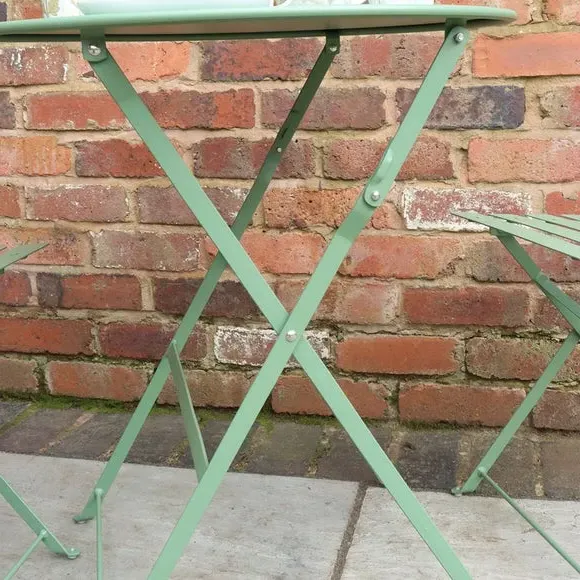Outdoor Bistro Set with Folding Design - Olive