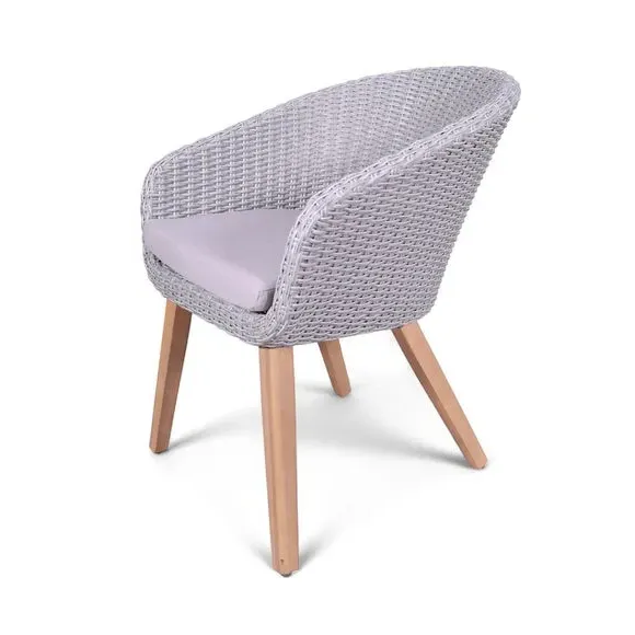 Round Dining Set with 4 Chairs - Grey, Concrete