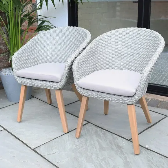 Round Dining Set with 4 Chairs - Grey, Concrete