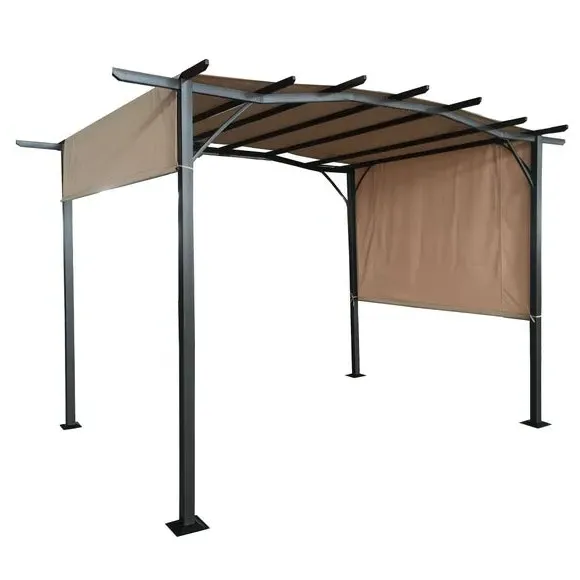 Sliding Pergola Gazebo - Mocha, Steel image