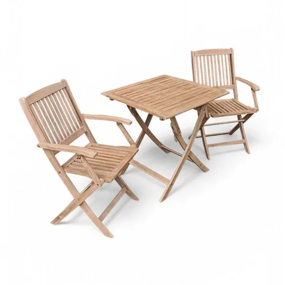 Square Folding Bistro Set - Light Wood