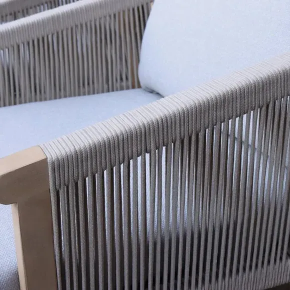 Sunlounger with Pull Out Table - Light Wood
