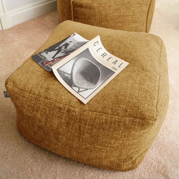 Bean Bag Ottoman with Removable Cover - Yellow