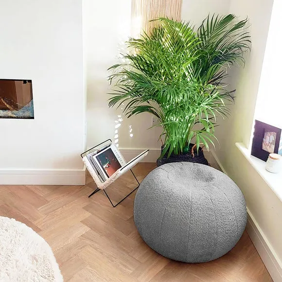 Bean Bag Pouffe with Washable Cover - Grey