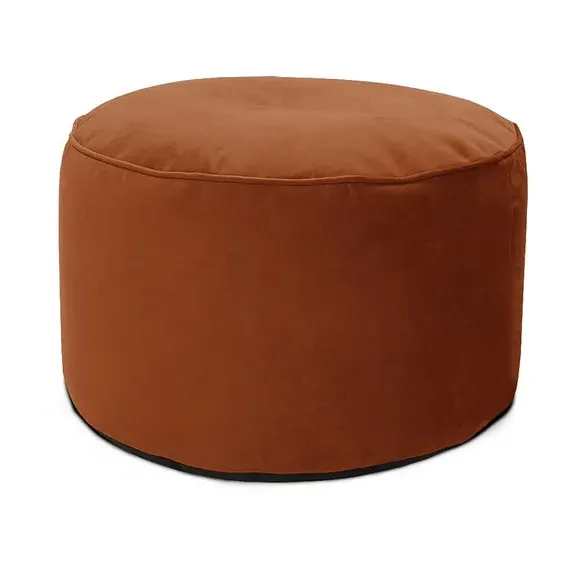 Bean Bag Pouffe with Washable Cover - Orange, Velvet