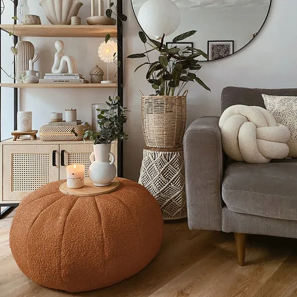 Bean Bag Pouffe with Washable Cover - Orange