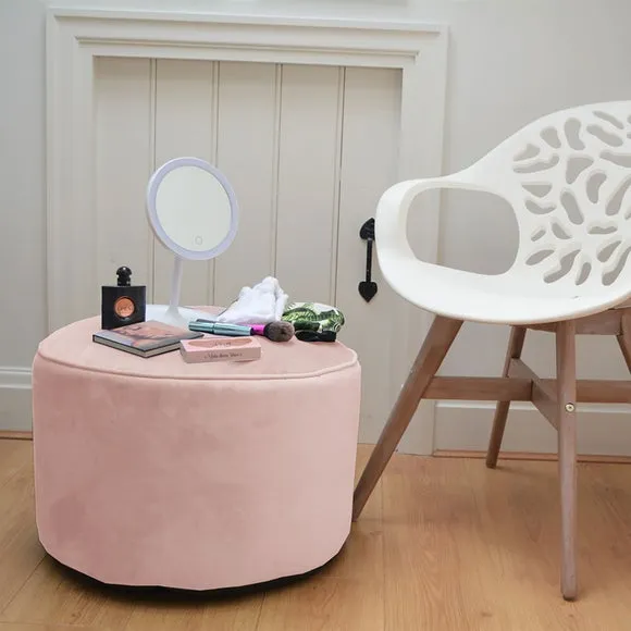 Bean Bag Pouffe with Washable Cover - Pink, Velvet