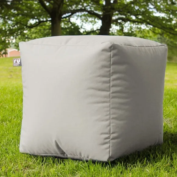 Cube Bean Bag Indoor Outdoor - Platinum, Fabric
