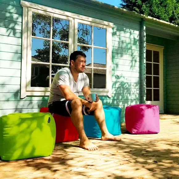 Cube Bean Bag Indoor Outdoor - Red, Fabric