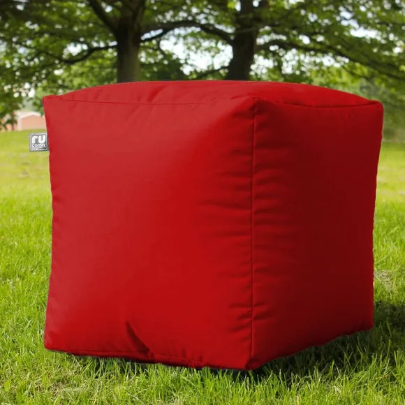 Cube Bean Bag Indoor Outdoor - Red, Fabric