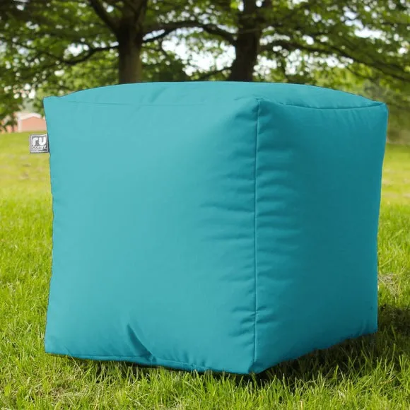 Cube Bean Bag Indoor Outdoor - Turquoise, Fabric