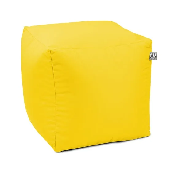 Cube Bean Bag Indoor Outdoor - Yellow, Fabric