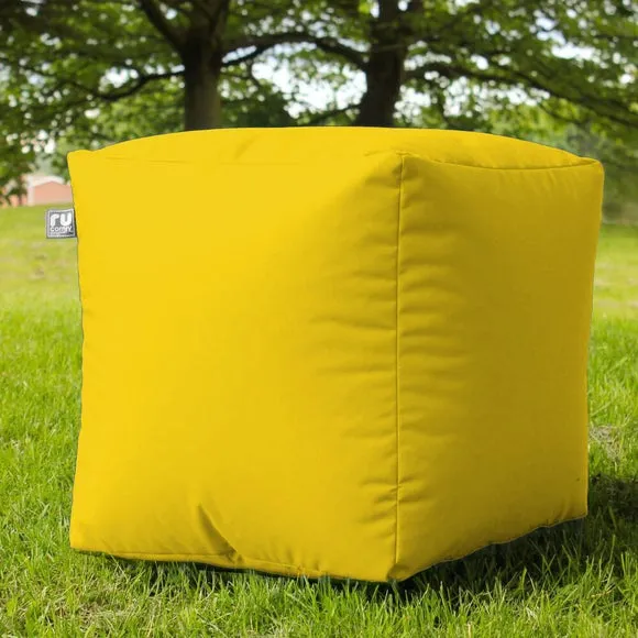 Cube Bean Bag Indoor Outdoor - Yellow, Fabric