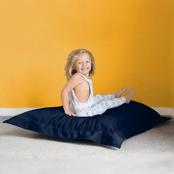 Junior Bean Bag with Washable Cover - Blue, Velvet