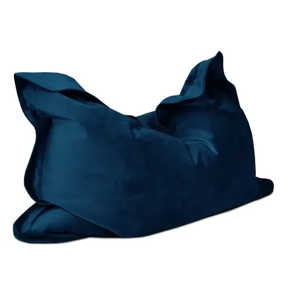 Junior Bean Bag with Washable Cover - Blue, Velvet
