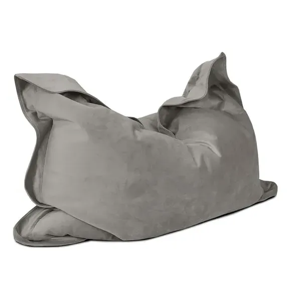 Junior Bean Bag with Washable Cover - Grey, Velvet