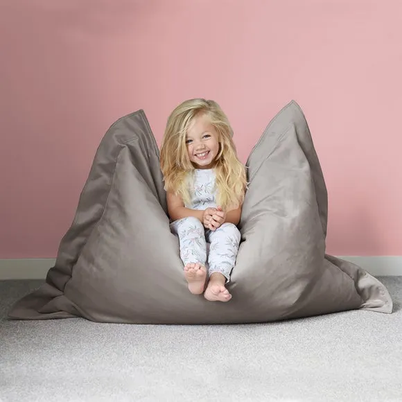 Junior Bean Bag with Washable Cover - Grey, Velvet