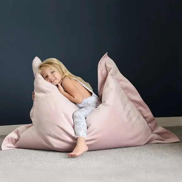 Junior Bean Bag with Washable Cover - Pink, Velvet