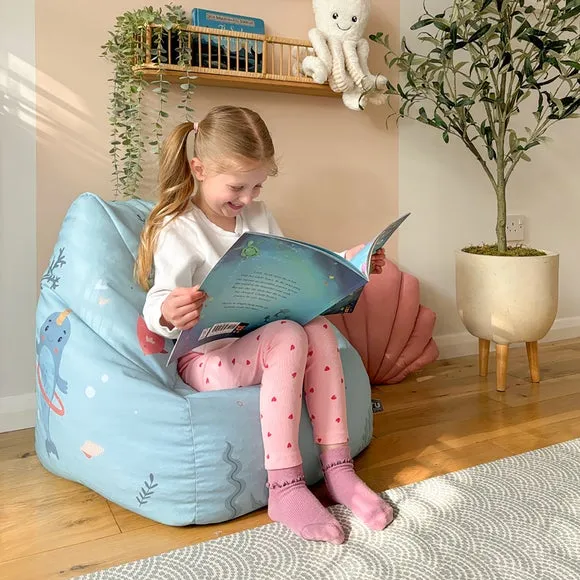 Kids Bean Bag Chair with Sea Design - Multicolor