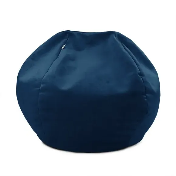 Kids Slouch Bean Bag - Blue, Velvet