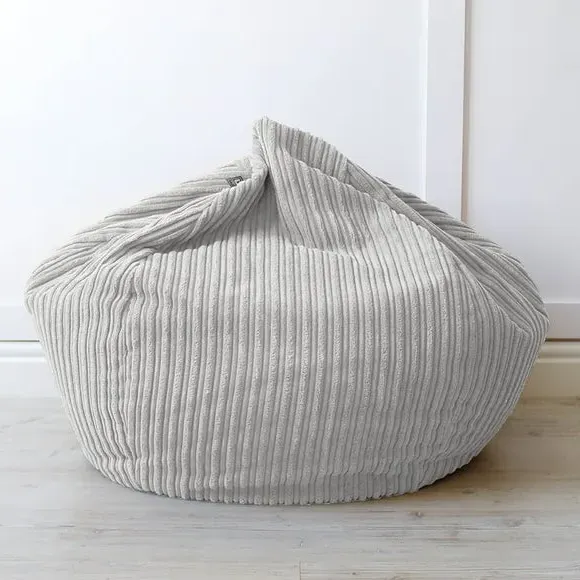 Kids Slouch Bean Bag - Silver, Jumbo Cord