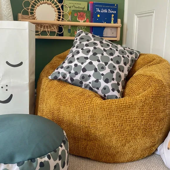 Kids Slouch Bean Bag with Waffle Texture - Yellow image