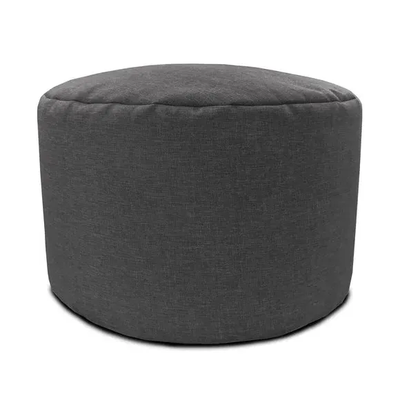 Round Bean Bag Pouffe - Grey, Fabric image