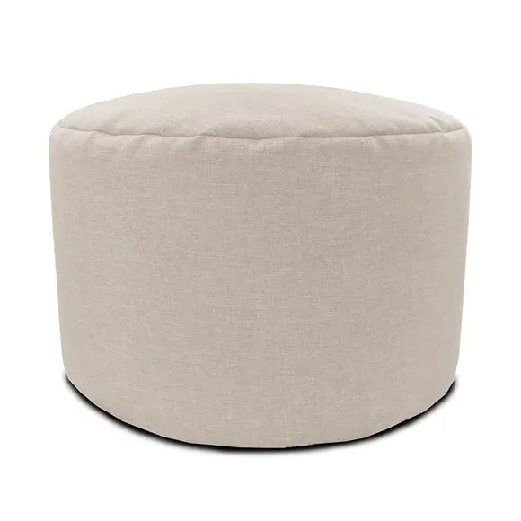 Round Bean Bag Pouffe - Natural, Fabric