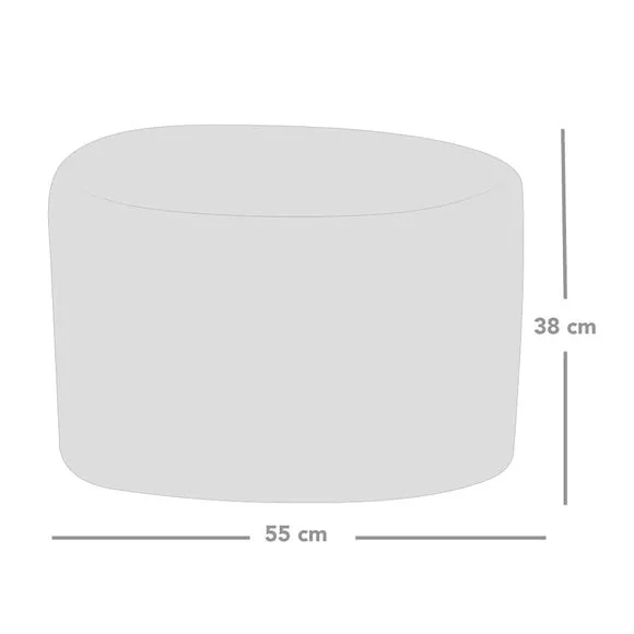Round Bean Bag Pouffe - Silver, Fabric