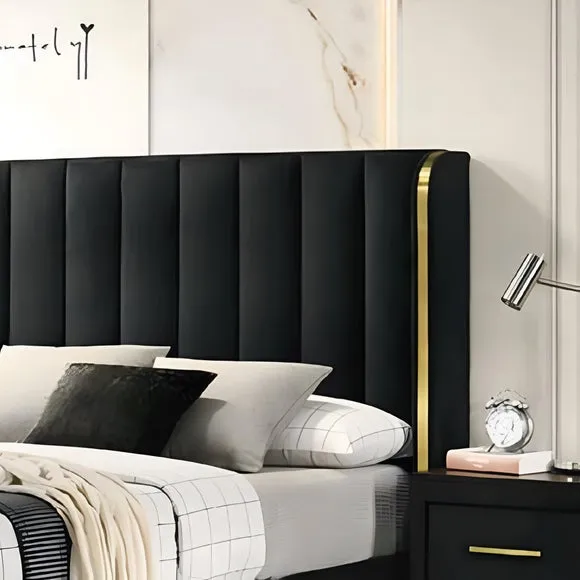Ottoman Bed Frame with Storage - Black, Velvet