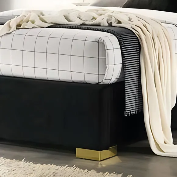 Ottoman Bed Frame with Storage - Black, Velvet