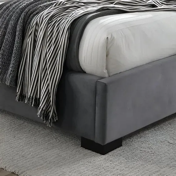 Ottoman Bed Frame with Storage - Charcoal, Velvet