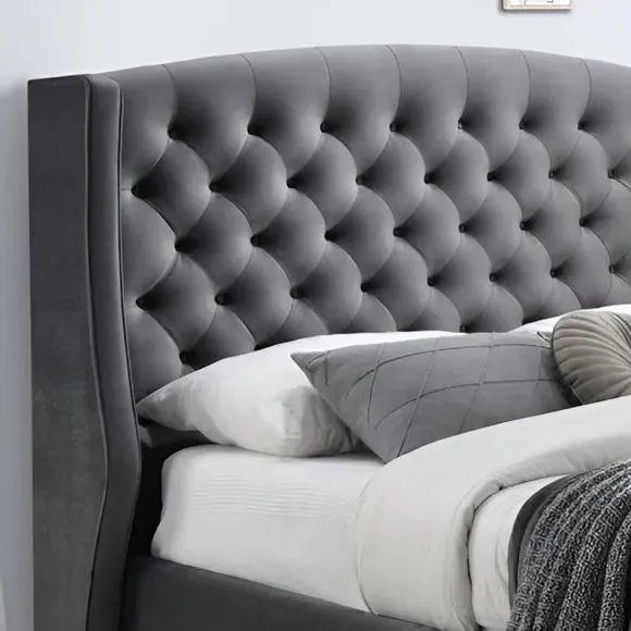 Ottoman Bed Frame with Storage - Charcoal, Velvet