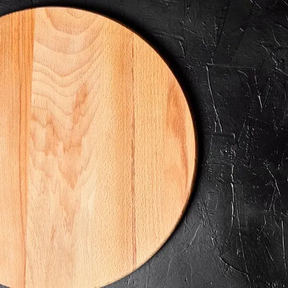 Round Chopping Board with Hand Holds - Natural, Beech image