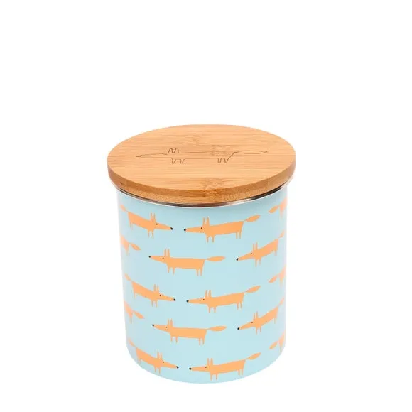 Kitchen Canister with Bamboo Lid - Blue, Steel