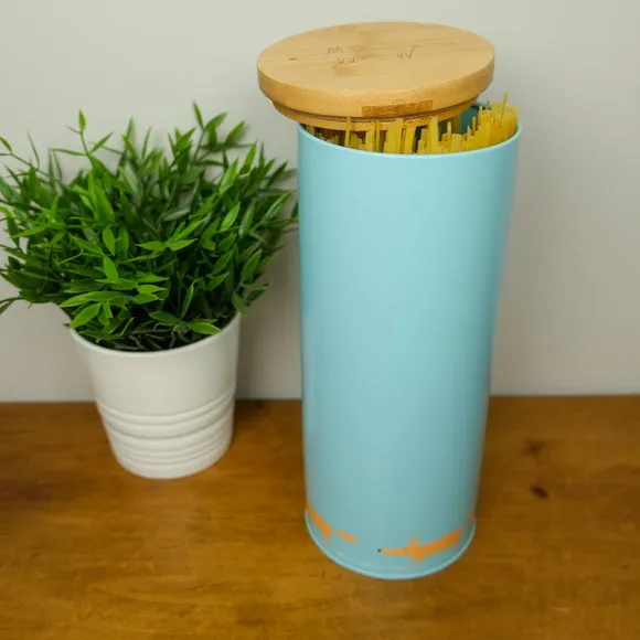 Spaghetti Storage Jar with Lid - Blue, Steel image