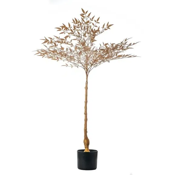 100cm Artificial Tree in Pot - Gold, Nandina
