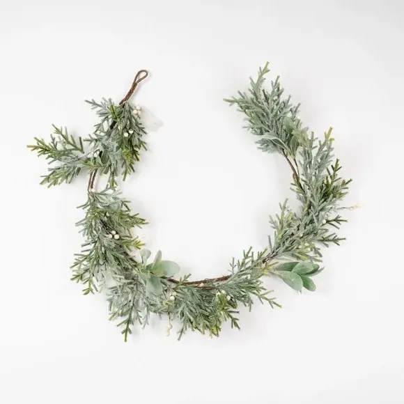 150cm Light Up Garland with Frosted Finish - White