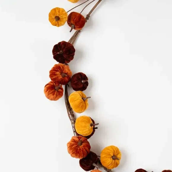 150cm Pumpkin Garland - Brown, Velvet