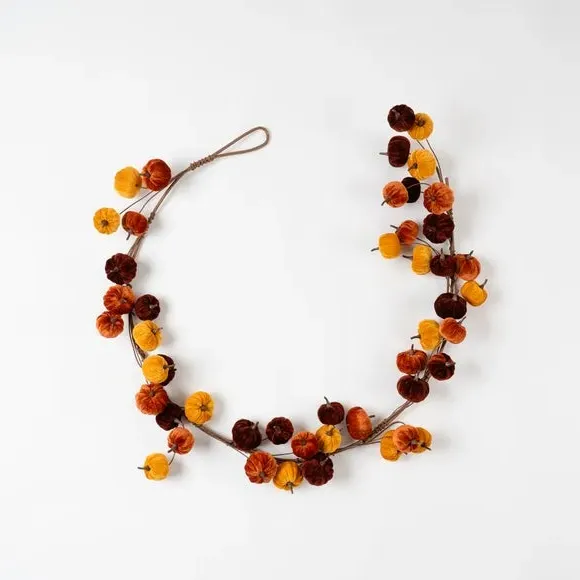 150cm Pumpkin Garland - Brown, Velvet