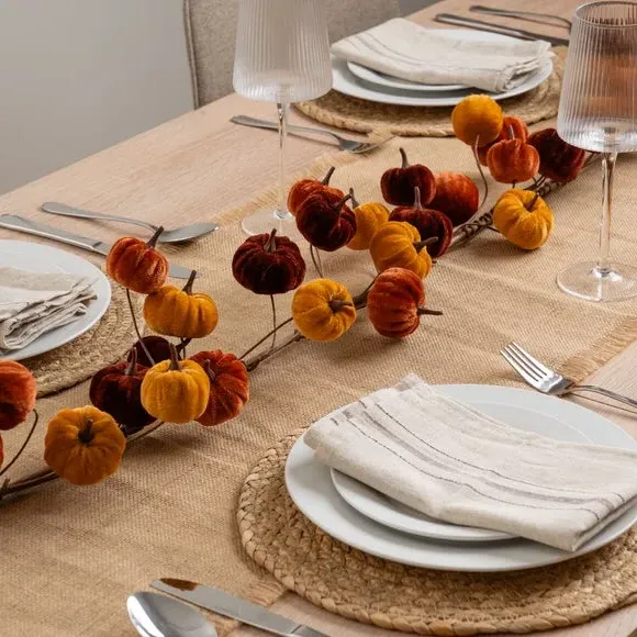 150cm Pumpkin Garland - Brown, Velvet image