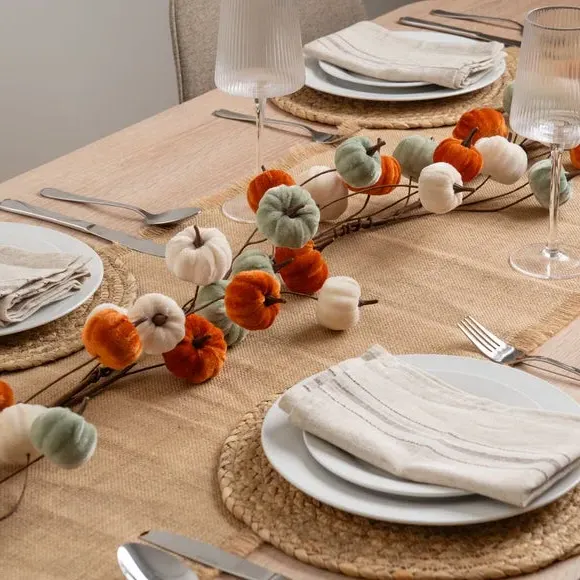 150cm Pumpkin Garland - Orange, Velvet