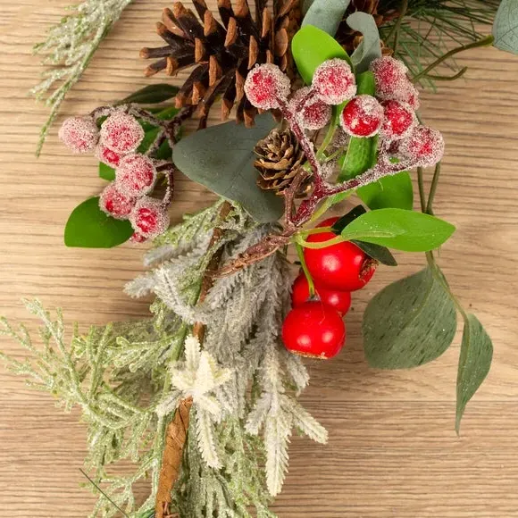 152cm Berry & Eucalyptus Garland - Green, Artificial